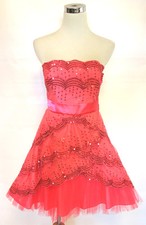 NWT MASQUERADE $100 Coral Peach Cocktail Prom Dress 5