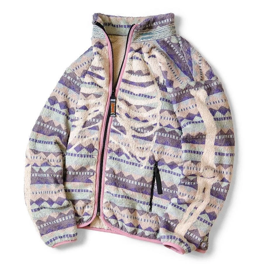 KAPITAL ashland stripe bone light fleece zip up blouson new purple - Image 3 of 4