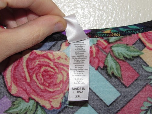 Top donna LuLaRoe taglia 2XL perfetto T rose colorate tunica floreale spacchi XXL NUOVO CON ETICHETTE - Foto 8 di 11