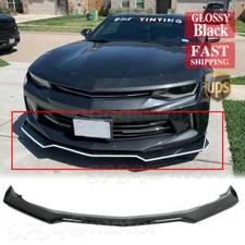 Painted Black Front Bumper Lip Splitter Kit For Camaro SS /19-24 LS LT RS 16-24