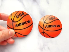 Custom Holographic Basketball Sticker – Personalized Name & Number, Team Gift