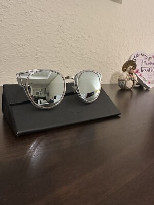CHRISTIAN DIOR SCULPT Palladium Silver Mirrored Cat Eye  display picture 1