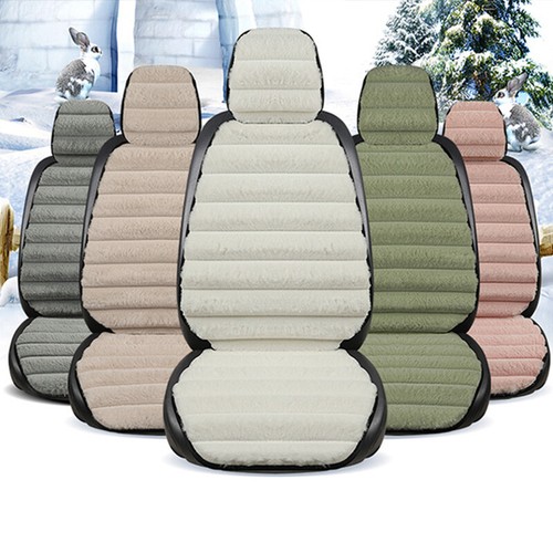 Plush Striped Car Seat Cushion Winter Warm Front Rear Seats Cover Protector Pad - Bild 2 von 41