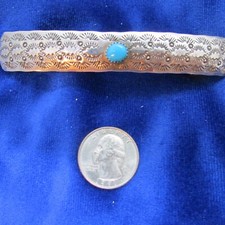VINTAGE SOUTHWEST  N.A.  HAIR BARRETTE  W/TURQUOISE  STERLING