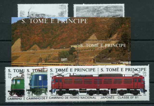 Sao Tome 1049/54 Block 179 postfrisch / Eisenbahn .......................2/11151