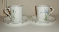 2 Corelle Corning "SHADOW IRIS" Cups & Saucers