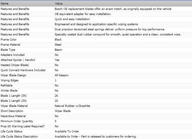 Juego de escobillas limpiaparabrisas delanteras Bosch OEM Aerotwin para Volvo V60 Cross Country 2015-2018 Foto 2 de 4