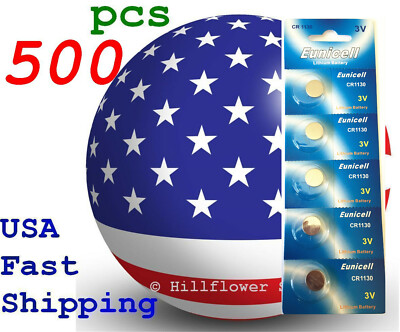 500 pcs CR1130 1130 LM1130 BR1130 Card 3V Lithium Battery