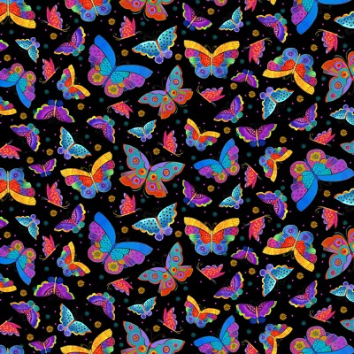 Fantasticats by Laurel Black Digital Flutterbyes BTY 44'' Wide