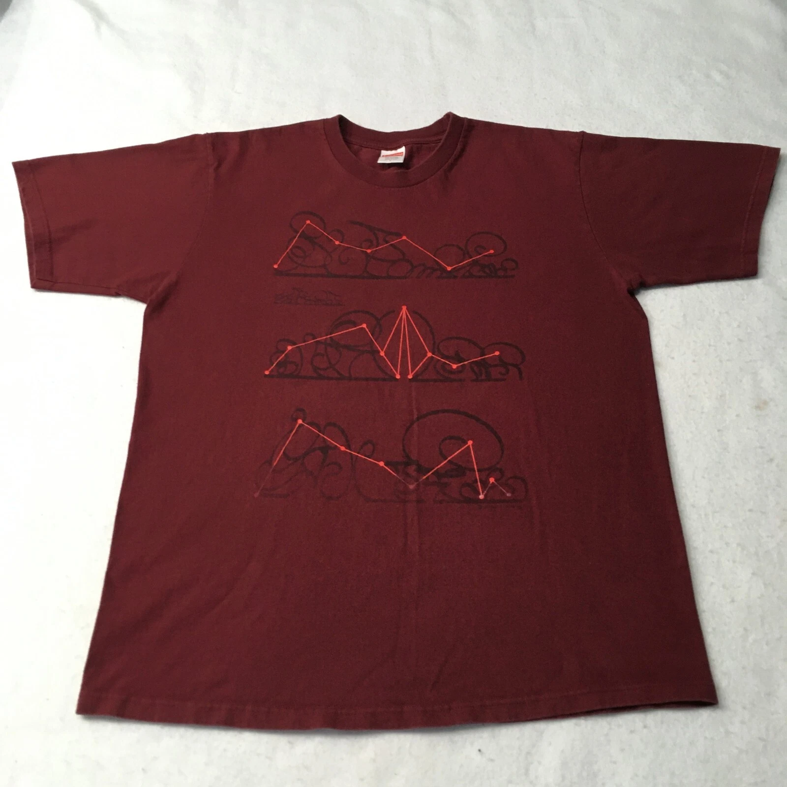 T shirt authentique graphe frais bourguignon grand graphique