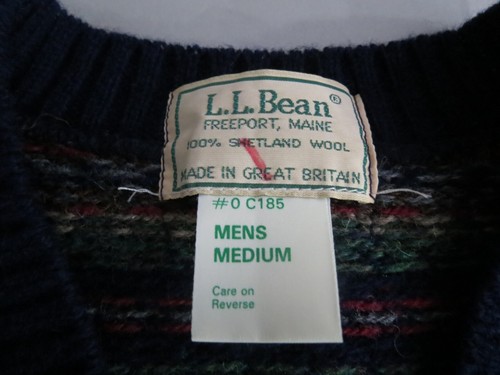 VTG Real Deal LL Bean 100% Shetland wool Made in great Britain Sweater vest M - Picture 5 of 5