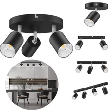 3/4-Light LED Track Lighting Kit, Flush Mount Ceiling Spot Light Fixture GU10