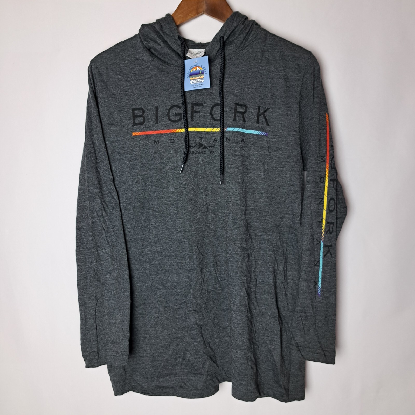 NWT Prairie Mountain Hoodie Mens Medium Gray Pullover Sweatshirt