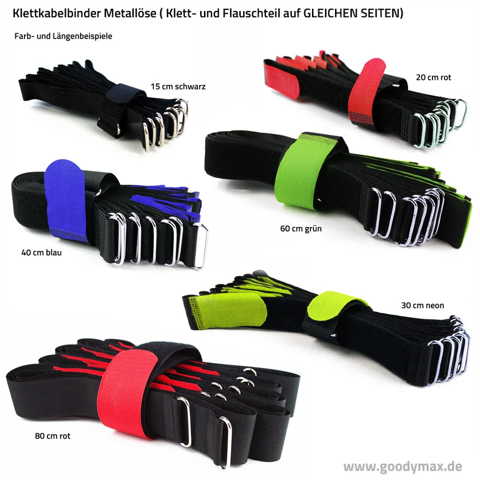 10 oder 50 Klettkabelbinder Kabelbinder Klettband Klett Kabel Binder Verschluss - Bild 3 von 4