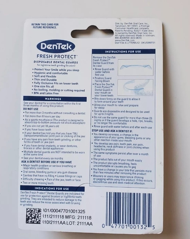 DenTek Fresh Protect Disposable Dental Guards 6 Count For Teeth