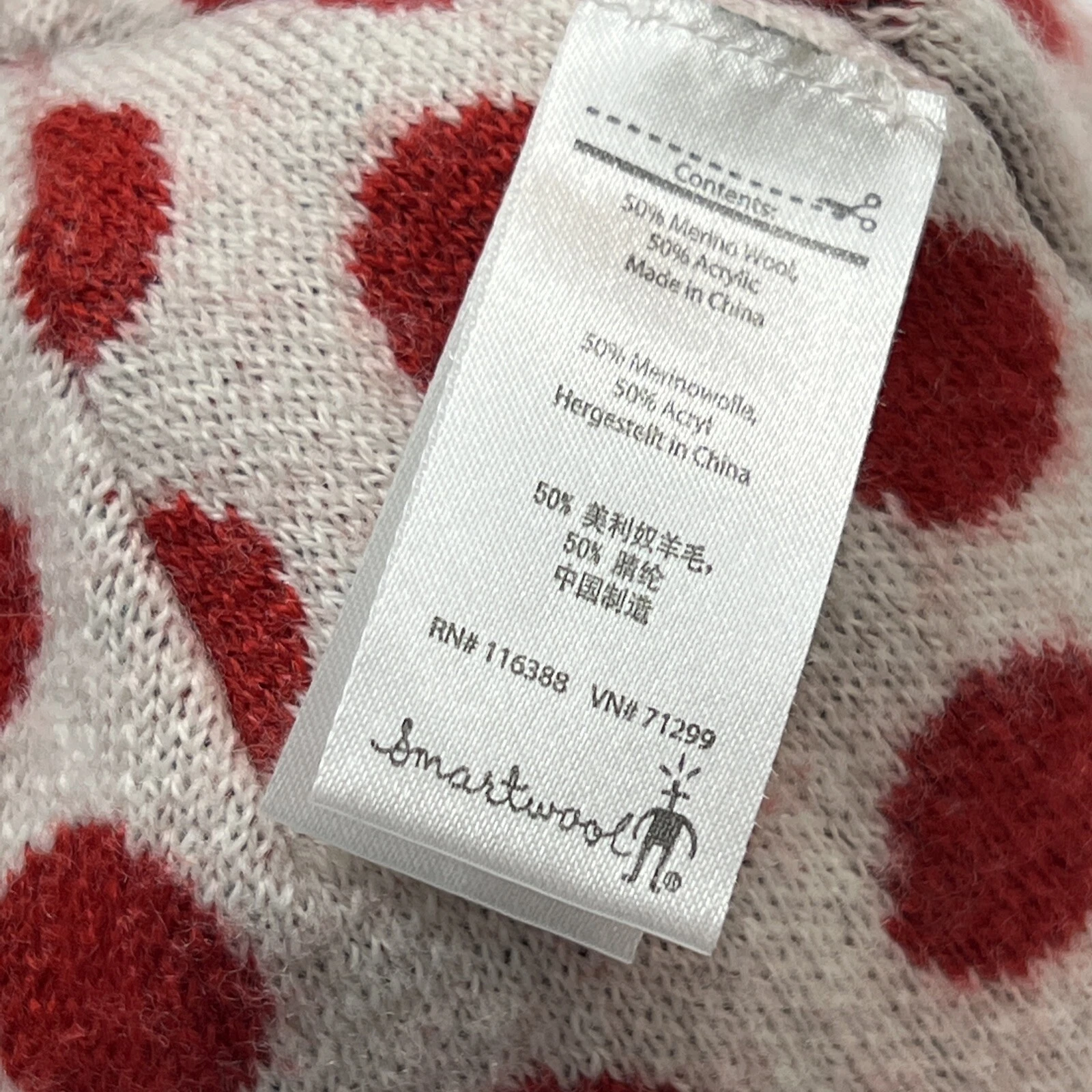 smartwool brocado reversible logo tag red polka dot floral 