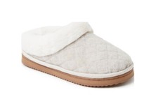 Dearfoams Women's Oatmeal Gel Infused Memory Foam Wool Clog Slippers: S 5-6 