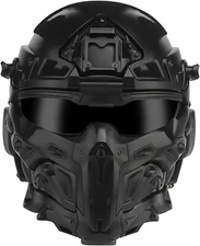 Military Tactical Assault Airsoft Helmet Full Mask Goggles Modular Protective