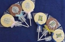 OWN PHOTO/LOGO PERSONALISED CHOCOLATE LOLLIPOPS/SWEETS PARTY BAG/ FILLER/FAVOURS