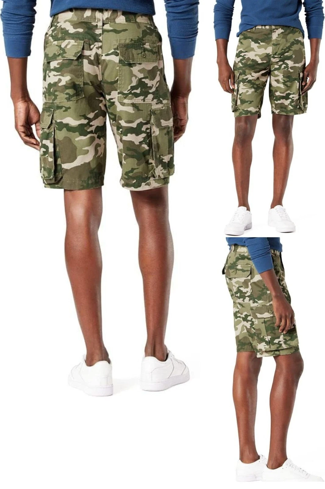 Levi Strauss Signature Gold Secure Cargo Short Camo 10" Cotton Men's 32 42 NWT