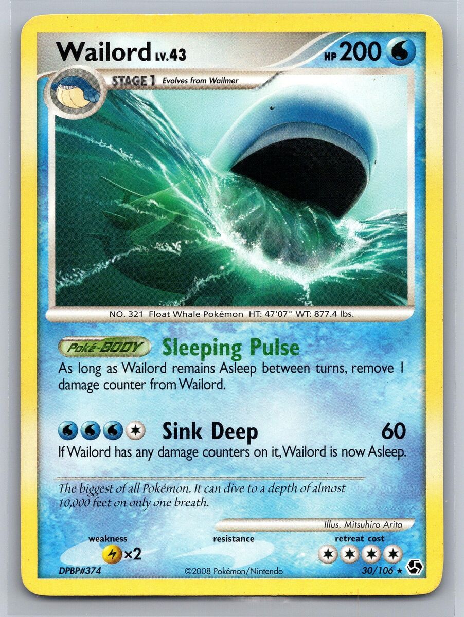Wailord LV. 43 30/106 Rare Pokemon Great Encounters Wailord LV. 43 30/106 Rare Pokemon Great Encounters