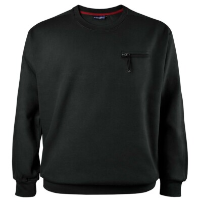 Lucky Star Rib-Sweatshirt schwarz mit Tasche Übergröße bequem, 100% Cotton, NEU