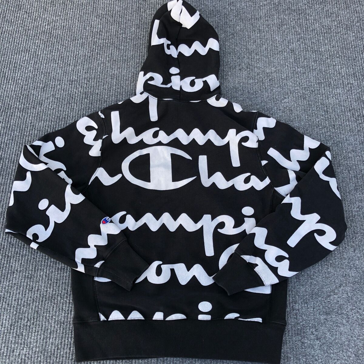 Vintage Champion All Over Print Reverse Weave Hoodie Spell Vintage Champion All Over Print Reverse Weave Hoodie Spell