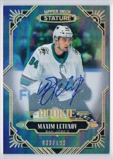 2020-21 UPPER DECK STATURE MAXIM LETUNOV AUTO 032/199 SAN JOSE SHARKS #176