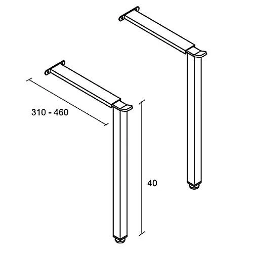 Staffe in Acciaio Regolabili per Lavatoio e Pilozzo in ceramica h40 da esterno  - Immagine 3 di 3