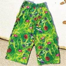 Vintage 90S 80s Kenzo Colourful Flowers Pants Y2K Linen 44 Size Lightweight