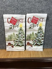 2-KAY DEE DESIGNS Evergreen Winter Trees~Dual Purpose Terry Towels~16"x26″