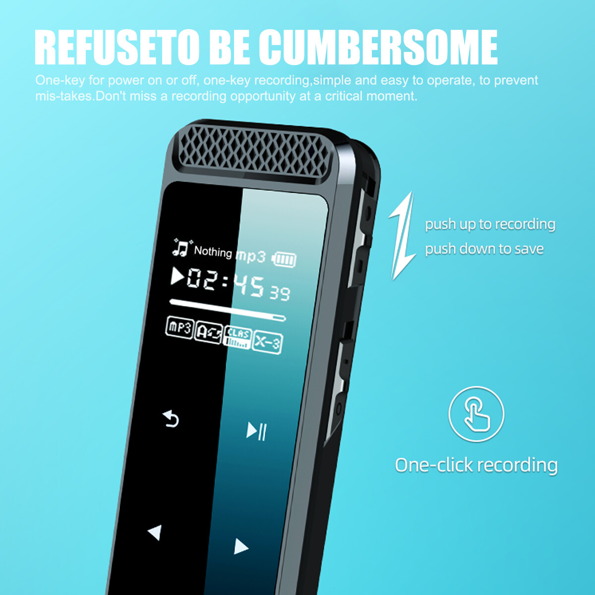 Portable Digital Voice Activated Dictaphone Audio Sound Recorder MP3