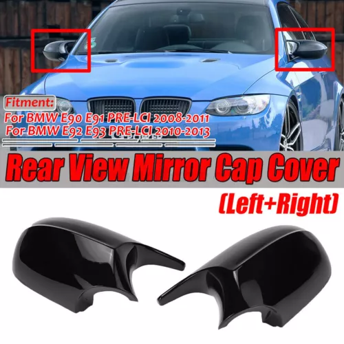 For 2011-2013 BMW E92 E93 328i 335i LCI M3 Style Mirror Cover Caps Gloss Black