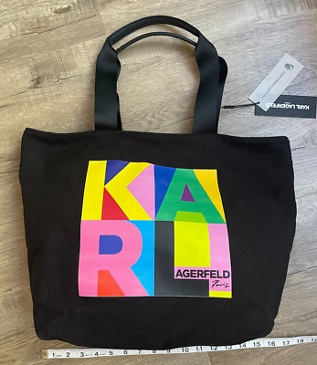 NWT KARL LAGERFELD PARIS Kristen Rainbow Block Art Logo  display picture 3