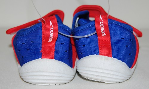 Scarpe da nuoto Speedo Little Kids blu e rosse Hook-&-Loop Tab nuove senza etichette taglia XL 11-12 - Foto 7 di 9