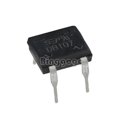 10PCS DIP- 4 DB107 1A 1000V Single Phases Diode Rectifier Bridge
