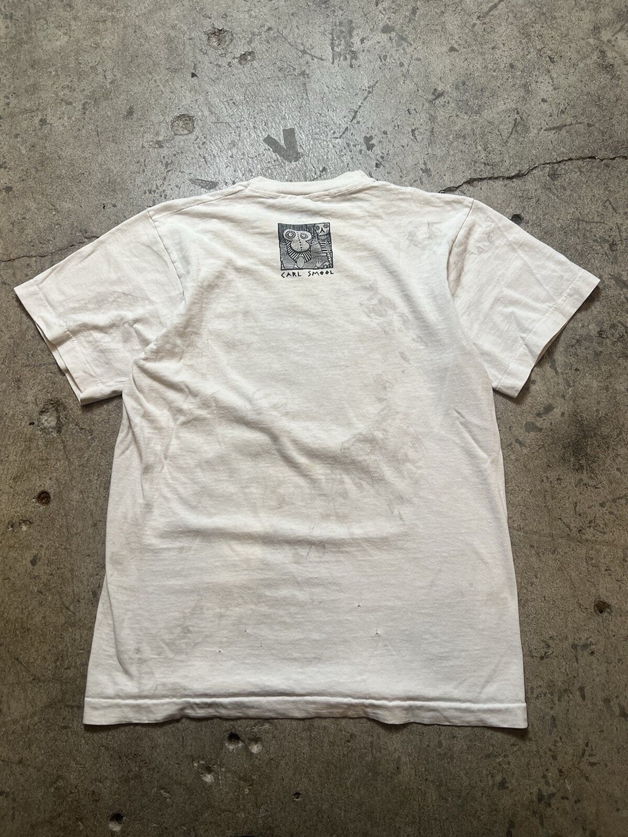 Vintage 1989 Coporate Heads Carl Smool White T-Shirt Size M 80s