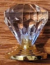 1" HEXAGON CLEAR ARCYLIC KNOB WITH BRASS BASE