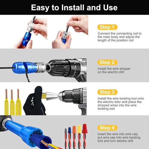 Wire Stripper for Drill Wire Stripping and Twisting Tool Upgrade Electrical NEW. - Picture 10 of 12