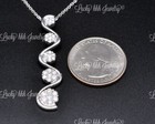 14k Solid White gold Natural Diamond Journey pendant 1.25 ct cluster made in USA — photo 4