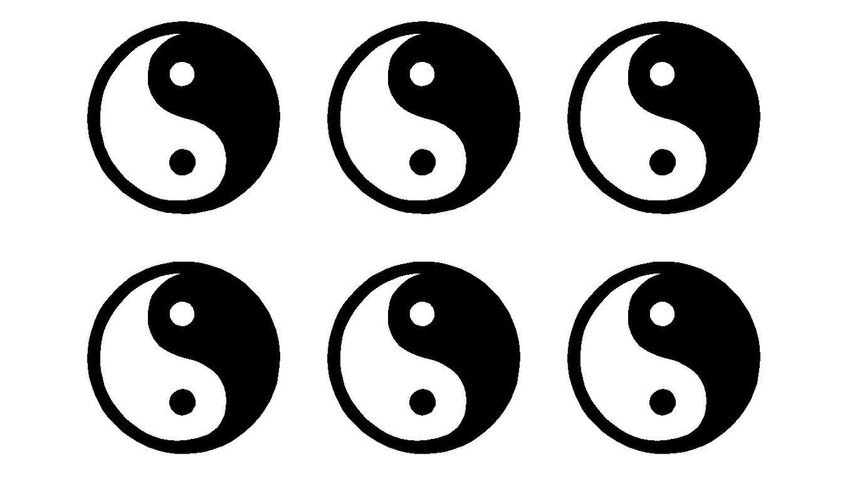 Small Yin Yang Symbol Vinyl Decals Phone set of 6 Yin Yang sign