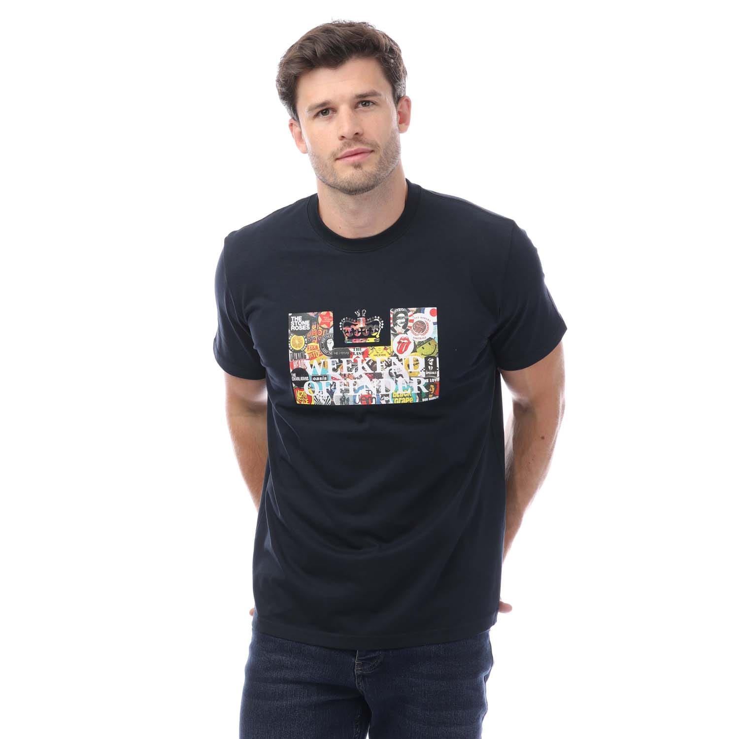 Значки Herren T-Shirt Weekend Offender со значками bedruckt kurzarm в Блау 5890₽
