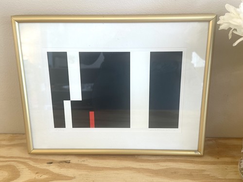 Vintage Jo Neimeyer signiert original gerahmte Serigrafie Kunstwerk 57/200 Mathe in Kunst