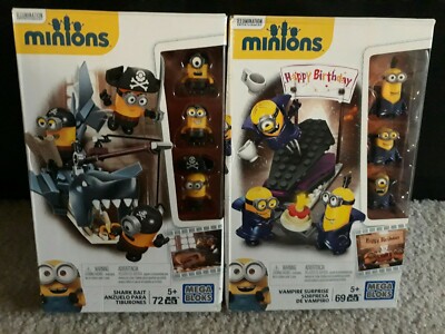 Mega Bloks - Minions - Shark Bait & Vampire Suprise - Lot of 2 - New & Sealed