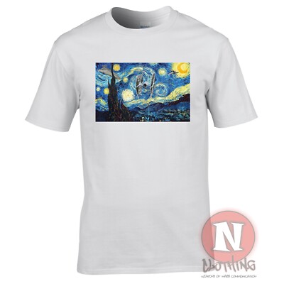 Van Gogh Sternennacht Tie Fighter T-Shirt Ästhetische Klassische Kunst T-Shirt