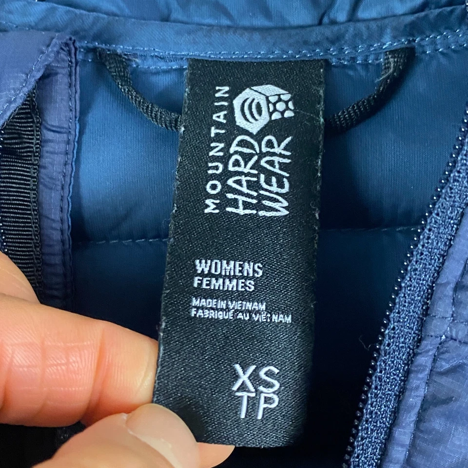 Abrigo Largo Mountain Hardwear Glen Alpine Plumón Talla XS Azul Cremallera Completa Puffer Foto 4 de 4