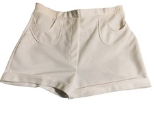 1980s KMART White HOT PANTS shorts waist 36 inches polyester Plus 1X-2X Shorts