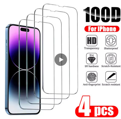 4PCS Tempered für iPhone 16 Pro Max Displayschutzfolie für iPhone