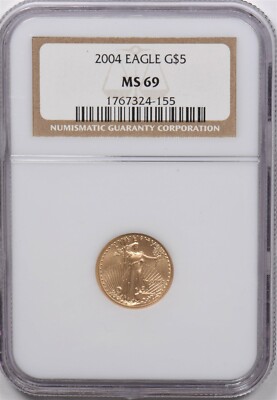 2004 5 Dollars gold NGC MS69 1/10oz gold eagle NG1637* combine