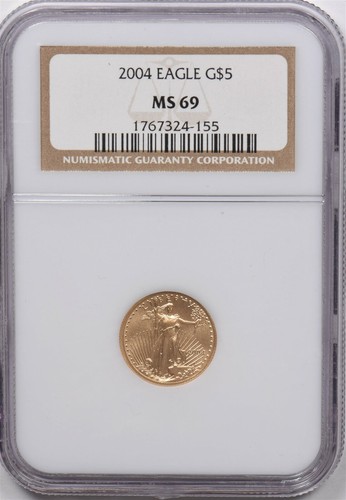 2004 5 Dollars gold NGC MS69 1/10oz gold eagle NG1637* combine shipping - Picture 1 of 2